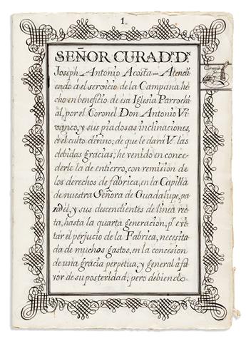 (MEXICO--MANUSCRIPTS.) Extensive estate papers of the Vivanco mining family, including an early signature of Miguel Hidalgo.